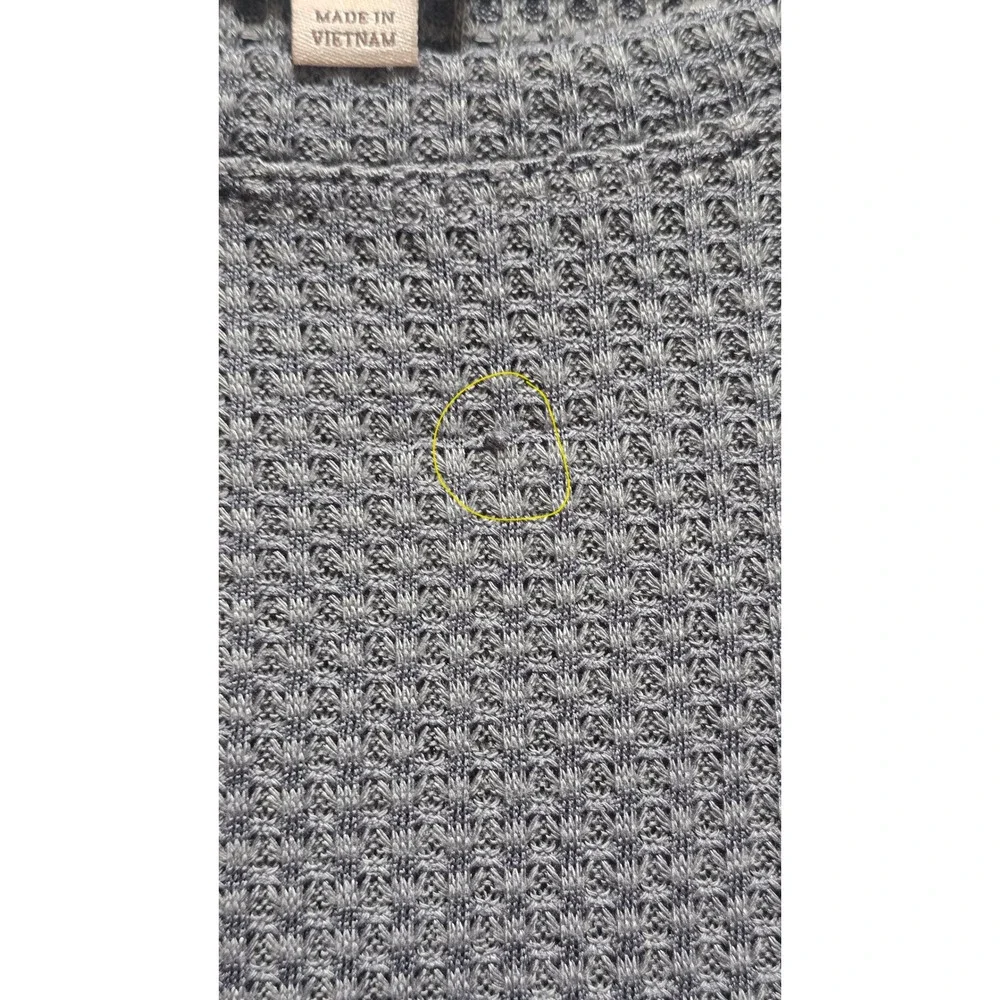 Knox Rose Waffle Knit Tunic Top Long Sleeve Babydoll‎ Style Gray X Small